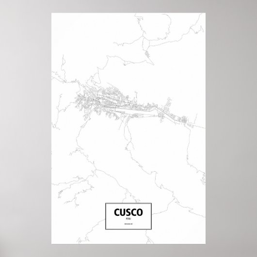 Cusco, Peru (zwart op wit) Poster (Voorkant)