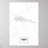 Cusco, Peru (zwart op wit) Poster (Voorkant)