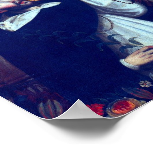 Cusco School Our Lady of the Rosary with Saint Poster (Hoek)