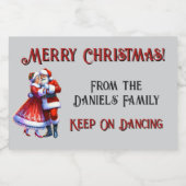 Cuscom Vrolijk Kerstfeest Sparkling Wijnetiket (Enkel label)