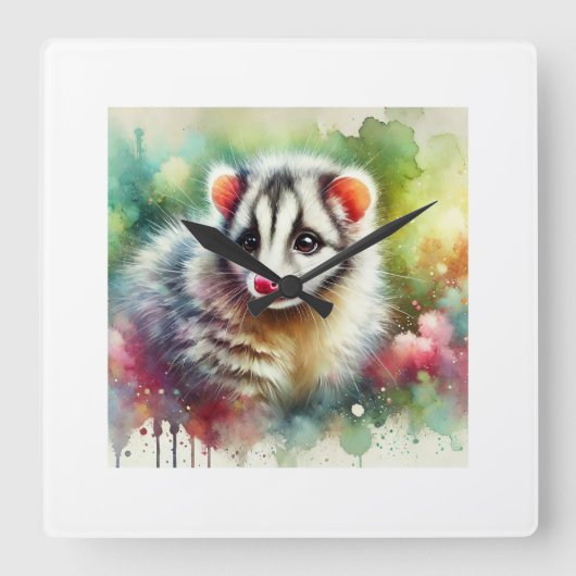 Cuscus Serenity 230824AREF134 - Watercolor Vierkante Klok (Voorkant)