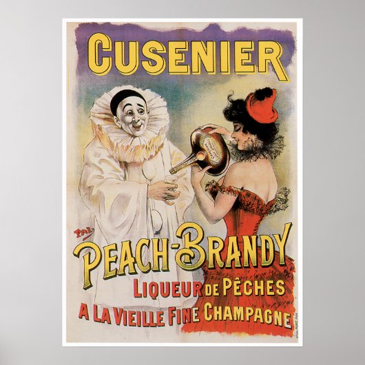 Cusenier Peach Brandy Wine & Art Poster (Voorkant)
