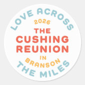 Cushing Circle Ronde Sticker (Voorkant)