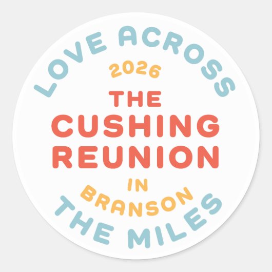 Cushing Circle Ronde Sticker (Voorkant)