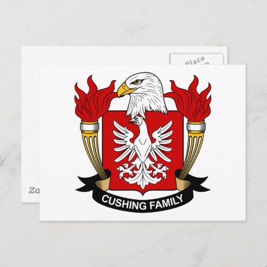 Cushing Family Crest Briefkaart (Voorkant / Achterkant)