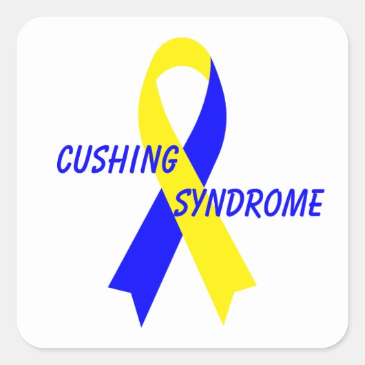 Cushing Syndrome Awareness Ribbon on Janz Vierkante Sticker (Voorkant)