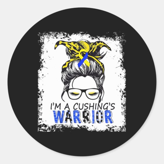 Cushing-syndroom krijger ronde sticker (Voorkant)