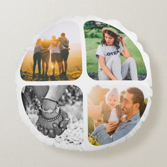 Cushion 8 Foto met dubbelzijdige ronde Sjabloon Rond Kussen (Voorkant)