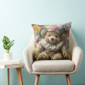 Cushion design with handmade bear printed  kussen (Stoel)