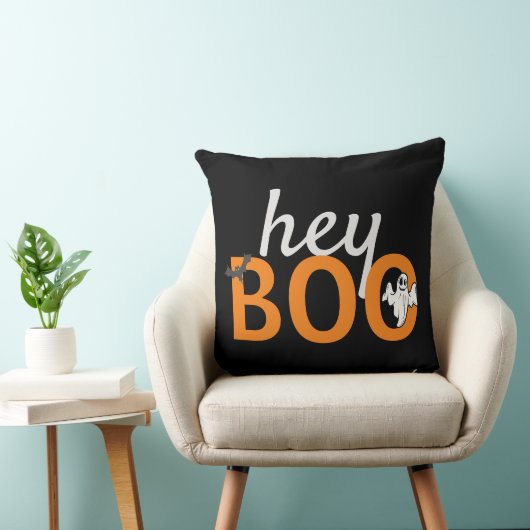 Cushion - hey BOO Ghost/Bats Black Kussen (Stoel)