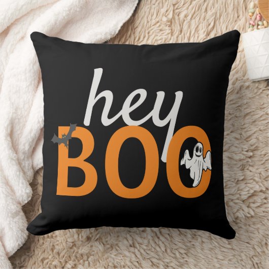 Cushion - hey BOO Ghost/Bats Black Kussen (Deken)
