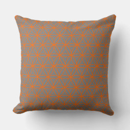 Cushion, Lotus Flower Grafisch in grijs en Oranje Kussen
