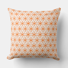 Cushion, Lotus Flower Graphic in wit en Oranje Kussen