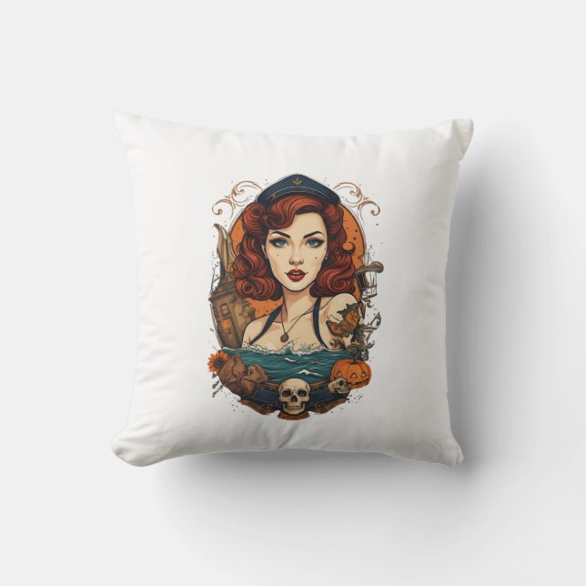cushion mermaid pin up kussen (Voorkant)