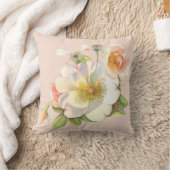 Cushion - Ontwerp van een Roos met Floral Cream Kussen (Deken)