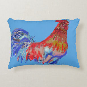 Cushion Waterverf van het Rooster Accent Kussen