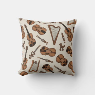 Cushion with string instrument pattern kussen