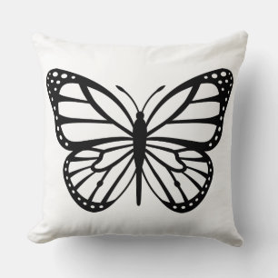 Cushion - Zwarte & Witte Butterfly Kussen