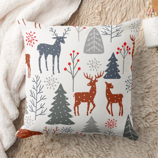 Cushions - Christmas Deer Tree Scandinavian Kussen (Deken)