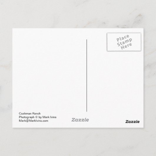 Cushman Ranch Briefkaart (Achterkant)