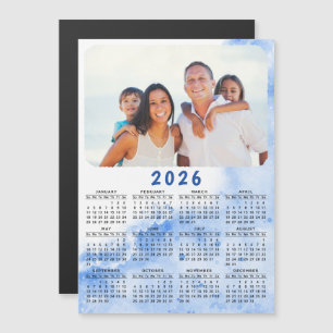 Cusom 2025 fotokalender magneet blauw witte oceaan