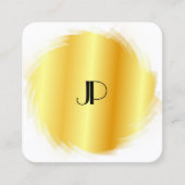 Cusom Gold Kijk Moderne Elegant Monogram Sjabloon Vierkante Visitekaartje (Voorkant)