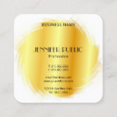 Cusom Gold Kijk Moderne Elegant Monogram Sjabloon Vierkante Visitekaartje (Achterkant)