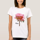 Cust. Tekst & Foto - Roze Rose Sjabloon T-shirt (Voorkant)