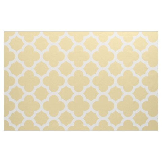 Custard Cream Classic Quatrefoil Pattern Fabric Stof (Yard (91,4 cm))