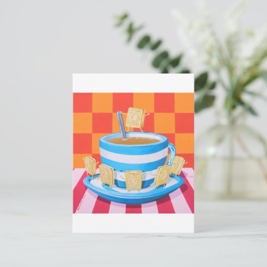 Custard Cream Tea Briefkaart (Staand voorkant)