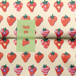 Custard geïllustreerde aardbei tissuepapier