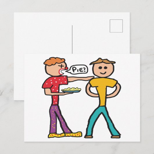 Custard Pie in het gezicht Briefkaart (Voorkant / Achterkant)