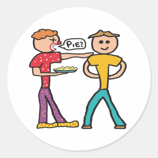 Custard Pie in het gezicht Ronde Sticker (Voorkant)