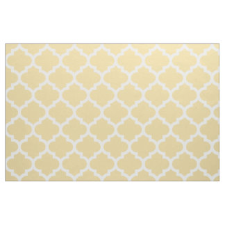 Custard Yellow Moroccan Quatrefoil Trellis Fabric Stof