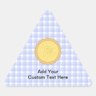 Custardtaart. Gele Tart, met Blue Gingham. Sticker