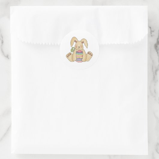 custbunstripeeeg ronde sticker (Tas)