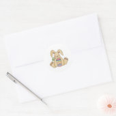 custbunstripeeeg ronde sticker (Envelop)