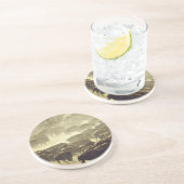 Custer Buffalo Roundup-Onderzetter Zandsteen Onderzetter (Zijkant)