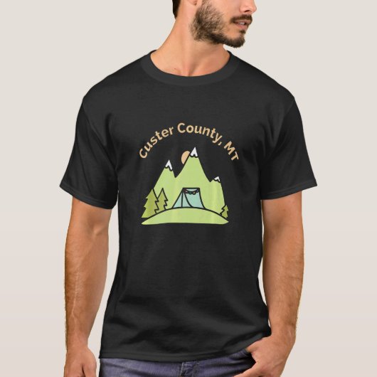 Custer County Mt Mountains Hiking Climate Camping T-shirt (Voorkant)