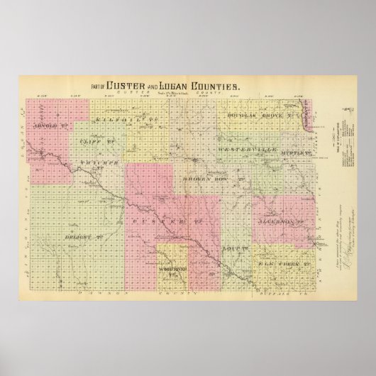Custer en Logan County, Nebraska Poster (Voorkant)