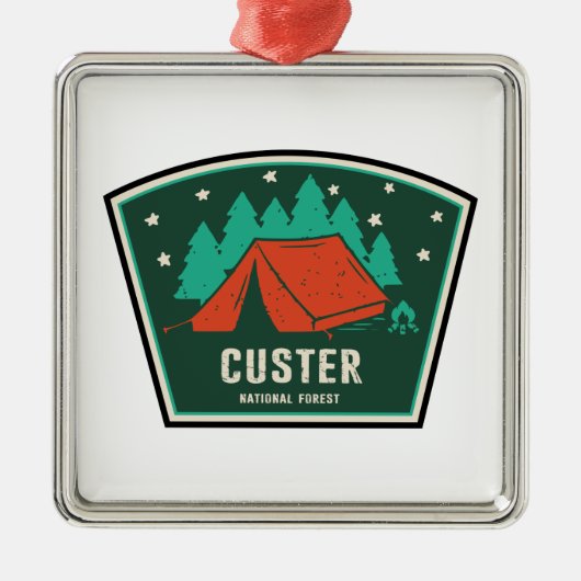 Custer National Forest Camping Metalen Ornament (Voorkant)