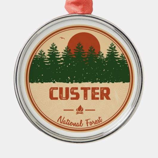 Custer National Forest Metalen Ornament (Voorkant)