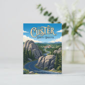Custer South Dakota Briefkaart (Staand voorkant)