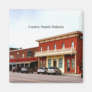 Custer, South Dakota gelabeld foto magneet