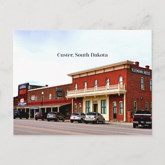 Custer, South Dakota gelabelde foto Briefkaart (Voorkant)