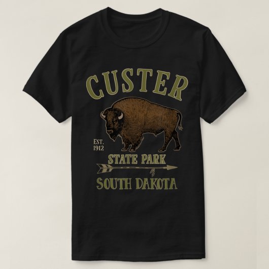 CUSTER STATE PARK Bison South Dakota souvenir T-shirt (Design voorkant)