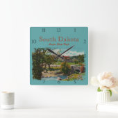 Custer State Park Game Lodge Custom Square Wall Vierkante Klok (Huis)