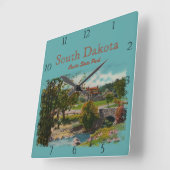 Custer State Park Game Lodge Custom Square Wall Vierkante Klok (Hoek)