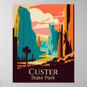 Custer State Park Hedendaags Ontwerp Poster (Voorkant)
