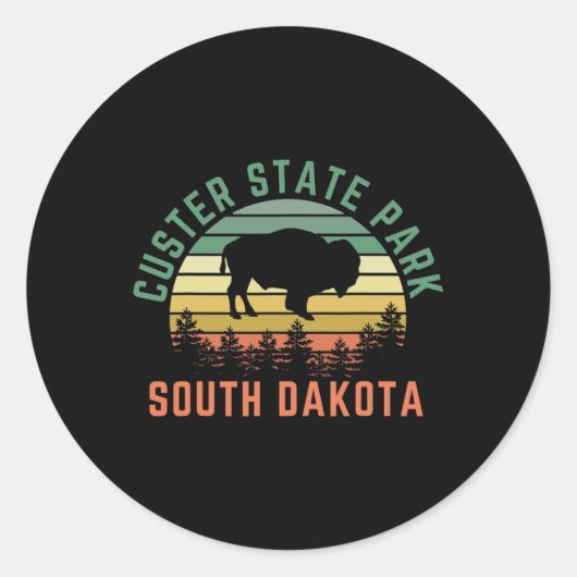 Custer State Park Ronde Sticker (Voorkant)